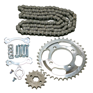 KIT CHAIN PIGNON AVANT ARRIERE MOTO FXD CG WY 37D